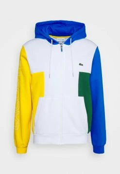 Lacoste UNISEX - Sweat à Capuche Zippé - White/broom/blue Royal/green -Lacoste Soldes Magasin 97d782bb99e24d89b6137511c7a3002d