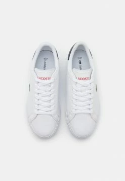 Lacoste POWERCOURT - Baskets Basses - White/navy/red -Lacoste Soldes Magasin 9e03808b070641dd825ba24bc6469475