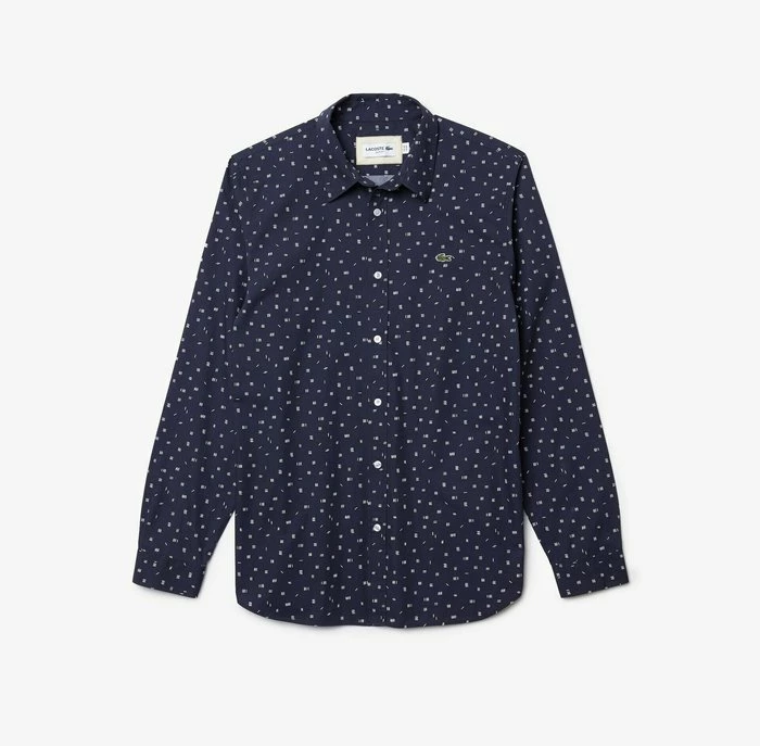 Lacoste LANGE MOUW - Chemise - Bleu Marine / Blanc 5 Lacoste LANGE MOUW - Chemise - Bleu Marine / Blanc – Image 5