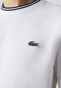 Lacoste T-shirt Imprimé - Blanc / Bleu Marine -Lacoste Soldes Magasin a1e19d7728eb40c69c0aacd7003e8419
