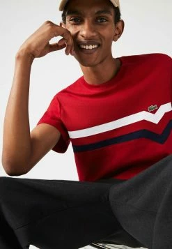 Lacoste T-shirt Imprimé - Rouge / Blanc / Bleu Marine -Lacoste Soldes Magasin a253b969a741460f96a7e9ba1f546745