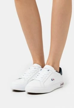 Lacoste POWERCOURT - Baskets Basses - White/navy/red