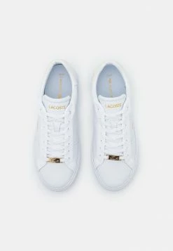 Lacoste POWERCOURT - Baskets Basses - White/gold -Lacoste Soldes Magasin a5ca4d7256d641e18788fe09df5f7fab