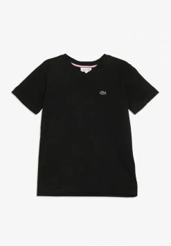 Lacoste BOY V-NECK TEE - T-shirt Basique - Noir