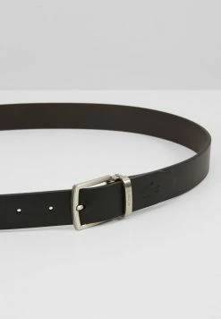 Lacoste REVERSIBLE CURVED BOX - Ceinture - Black/dark Brown -Lacoste Soldes Magasin a838e2c2df164700b49185464a269c64