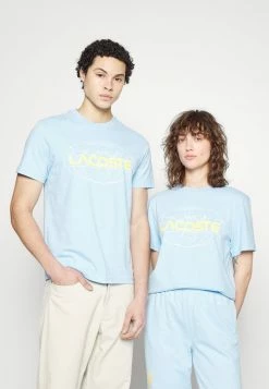 Lacoste EXCLUSIVE UNISEX GUEOE - T-shirt Imprimé - Light Blue