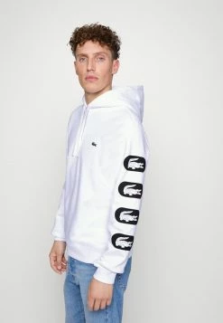 Lacoste Sweat à Capuche - Blanc -Lacoste Soldes Magasin ad12be8554d345469522d0b422fb4ade