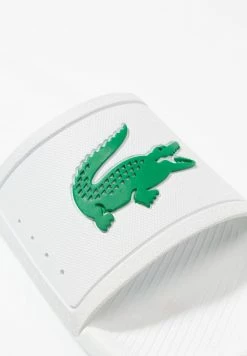 Lacoste CROCO SLIDE - Sandales De Bain - White -Lacoste Soldes Magasin ae5584a546124739b0c594da89b9d588