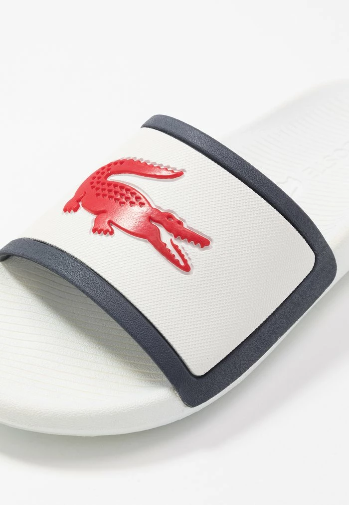 Lacoste CROCO SLIDE - Sandales De Bain - White/navy/red 6 Lacoste CROCO SLIDE - Sandales De Bain - White/navy/red – Image 6