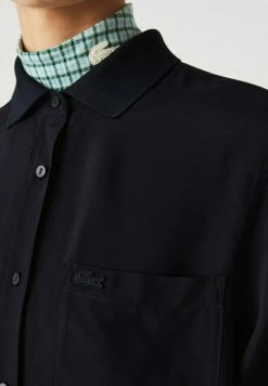 Lacoste LANGE MOUW - Chemisier - Bleu Marine -Lacoste Soldes Magasin b437bd5f16374cc09a17df4ea8dc311f