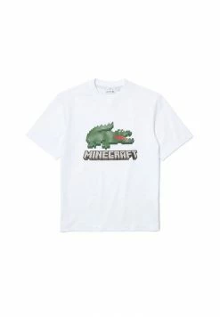 Lacoste MINECRAFT - T-shirt Imprimé - Blanc -Lacoste Soldes Magasin b7d79377b3ef47819bf87402b4c0cc1a