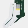 Lacoste 3 PACK - Chaussettes - White/silver Chine/broom Green