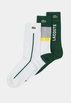 Lacoste 3 PACK - Chaussettes - White/silver Chine/broom Green