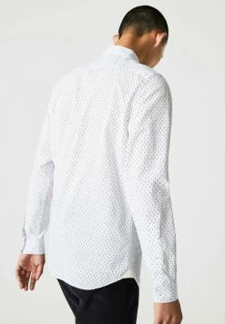 Lacoste Chemise - Blanc Bleu Marine -Lacoste Soldes Magasin bc58aa8b4f7b4a7a9dd934144caa44ee