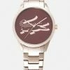 Lacoste LADYCROC - Montre - Rosegold/burgundy