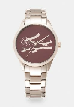 Lacoste LADYCROC - Montre - Rosegold/burgundy