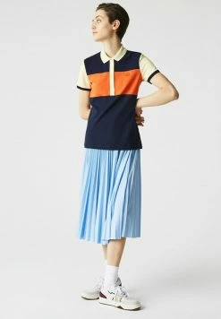 Lacoste KURZARM - Polo - Bleu Marine / Orange / Beige / Beige / Bleu Marine