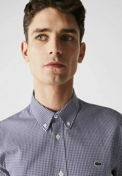 LACOSTE - Chemise - Blanc / Bleu Marine -Lacoste Soldes Magasin c06eadf75862449b8091adca726e350f