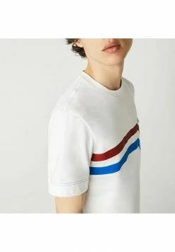 Lacoste T-shirt Imprimé - Blanc/rouge/bleu -Lacoste Soldes Magasin c08875363afe41568516b4534ffdf89a