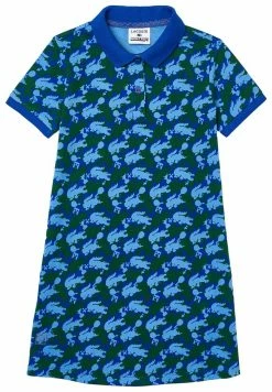 Lacoste MINECRAFT - Robe En Jersey - Bleu Vert Bleu -Lacoste Soldes Magasin c1b5226578c1421daf7d5c99cce32119