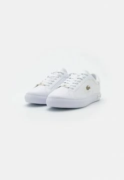 Lacoste POWER COURT - Baskets Basses - White/platinum -Lacoste Soldes Magasin c33df8e28bcd42e7af3d39fc2a3e2eab