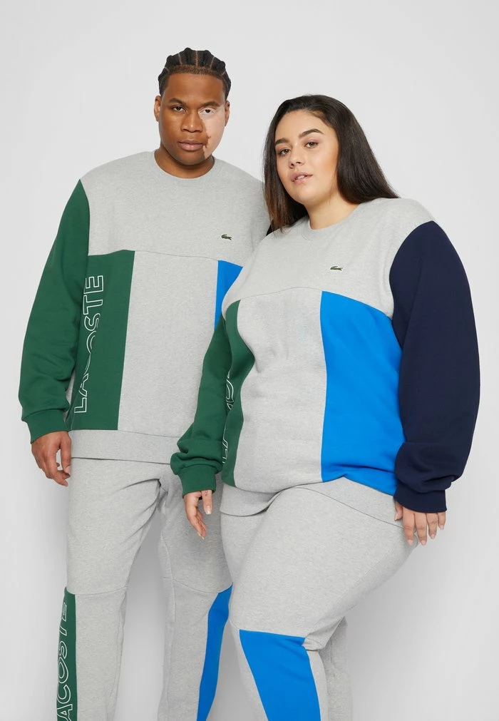 Lacoste PLUS UNISEX - Sweatshirt - Silver Chine/green-navy Blue Royal 1 Lacoste PLUS UNISEX - Sweatshirt - Silver Chine/green-navy Blue Royal