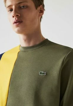 Lacoste Sweatshirt - Khaki Grün / Gelb / Blau -Lacoste Soldes Magasin c582b2b7e56f4cadb0d70f661731b279