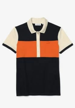 Lacoste KURZARM - Polo - Bleu Marine / Orange / Beige / Beige / Bleu Marine -Lacoste Soldes Magasin c63314d16ef24162913686f33af06ec6
