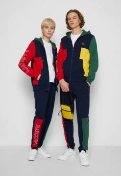Lacoste UNISEX - Sweat à Capuche Zippé - Navy Blue/red/green/broom -Lacoste Soldes Magasin c639b7a2324049559eb1ddb6f51fab94