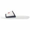 Lacoste CROCO SLIDE - Sandales De Bain - White/navy/red