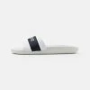 Lacoste CROCO SLIDE - Mules - White/navy