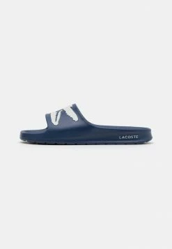 Lacoste CROCO - Sandales De Bain - Navy/white