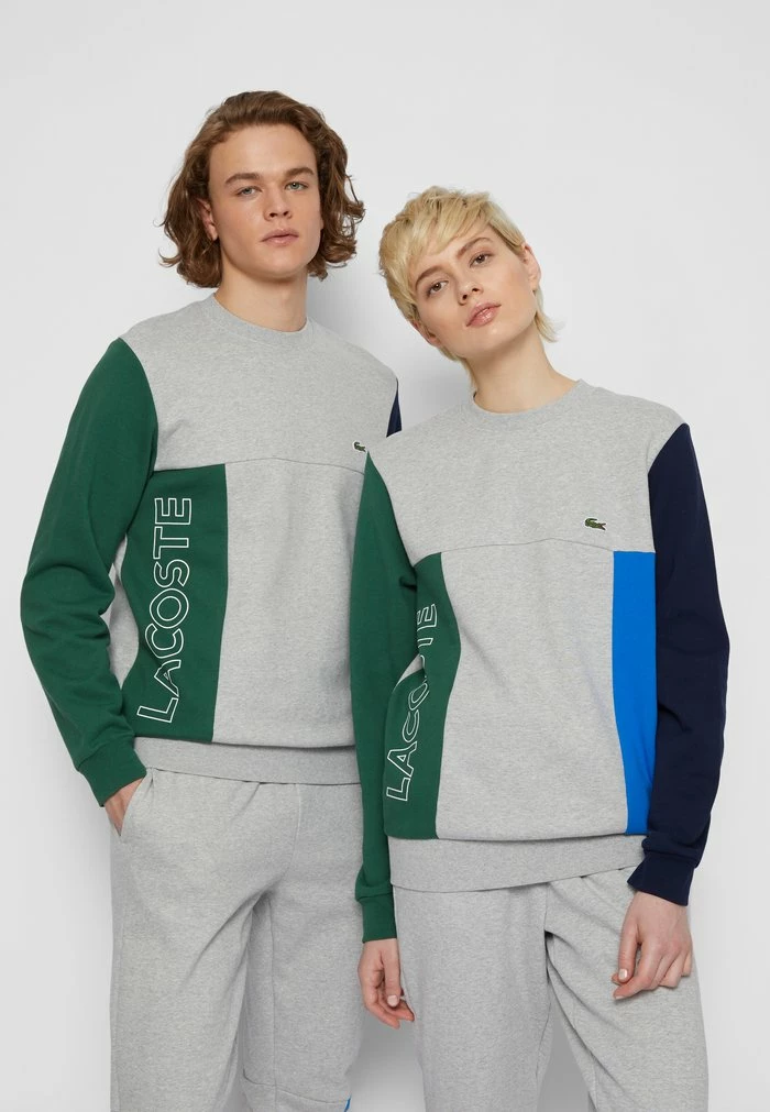 Lacoste UNISEX - Sweatshirt - Silver Chine/green/navy Blue/blue Royal 1 Lacoste UNISEX - Sweatshirt - Silver Chine/green/navy Blue/blue Royal