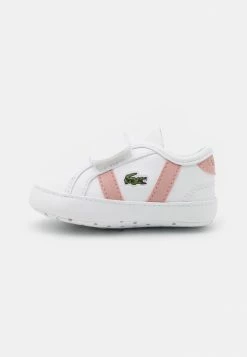 Lacoste SIDELINE CRIB - Chaussons Pour Bébé - White/light Pink