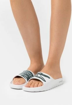 Lacoste CROCO - Mules - White/dark Green