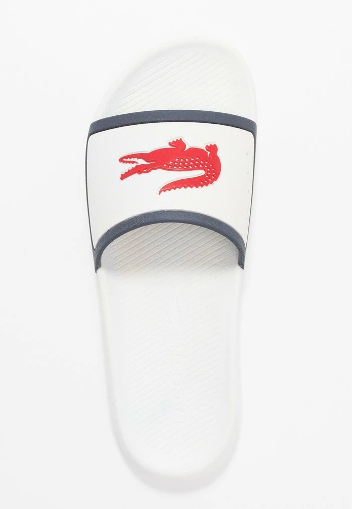 Lacoste CROCO SLIDE - Sandales De Bain - White/navy/red 2 Lacoste CROCO SLIDE - Sandales De Bain - White/navy/red – Image 2