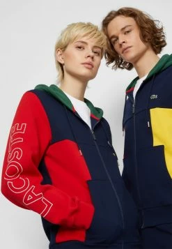 Lacoste UNISEX - Sweat à Capuche Zippé - Navy Blue/red/green/broom -Lacoste Soldes Magasin df6f8129bd99488d979e16a16df66e99