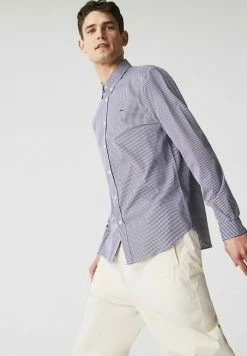 LACOSTE - Chemise - Blanc / Bleu Marine