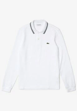 LACOSTE POLO ML - Polo - Blanc Bleu Marine -Lacoste Soldes Magasin e9b4cdbe069a4c30bf47a8ba9cb925ce