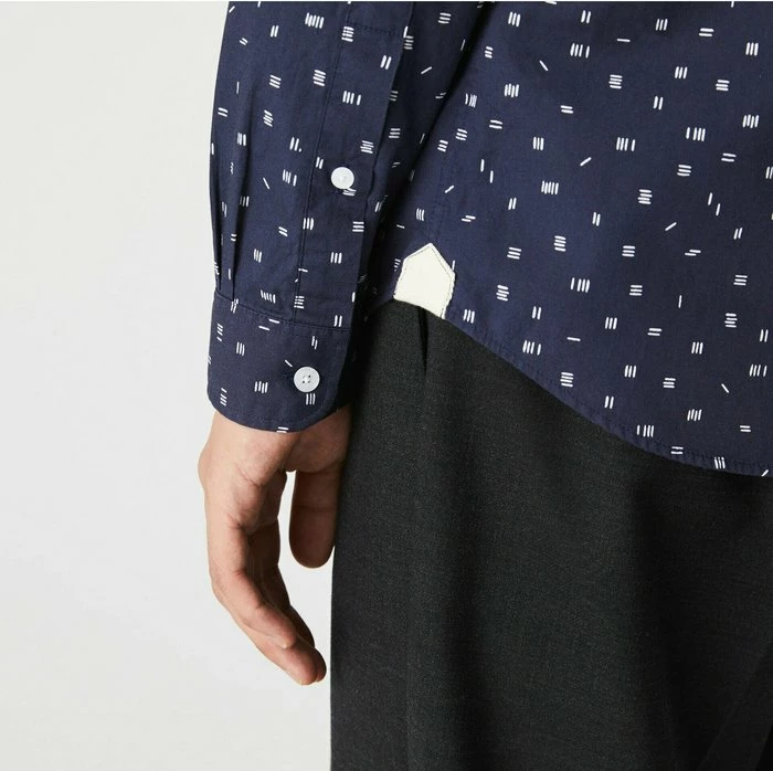 Lacoste LANGE MOUW - Chemise - Bleu Marine / Blanc 4 Lacoste LANGE MOUW - Chemise - Bleu Marine / Blanc – Image 4