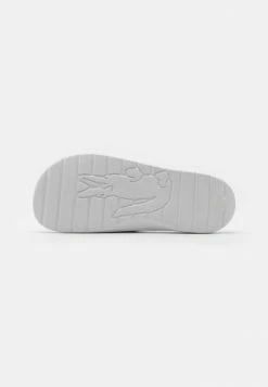 Lacoste CROCO - Sandales De Bain - White/dark Green -Lacoste Soldes Magasin ecf12f2cc90b4613bed5a96f72bb6f9c