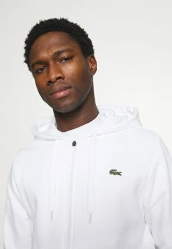 Lacoste Sweat à Capuche Zippé - Blanc -Lacoste Soldes Magasin ed22c4e5752c43eeb153298b30a717ce