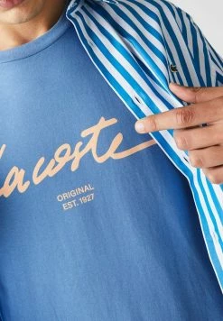 Lacoste T-shirt Imprimé - Bleu -Lacoste Soldes Magasin f593103214724bd2944fffcd38d95a9d