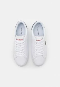 Lacoste POWERCOURT - Baskets Basses - White/navy/red -Lacoste Soldes Magasin f7bda19f51894ff585d244de48bdd541