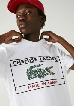 Lacoste HEREN - T-shirt Imprimé - Blanc -Lacoste Soldes Magasin fdc0244f60af47b0b87bdbd0329760a6
