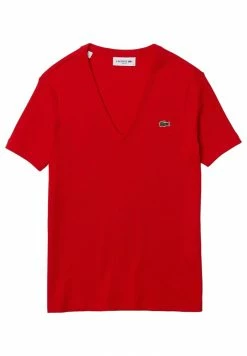 Lacoste T-shirt Basique - Rouge -Lacoste Soldes Magasin fe09c4068ce54170b776a7e17e2beb96