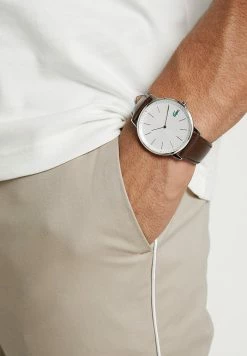 Lacoste MOON - Montre - Silver-coloured/brown